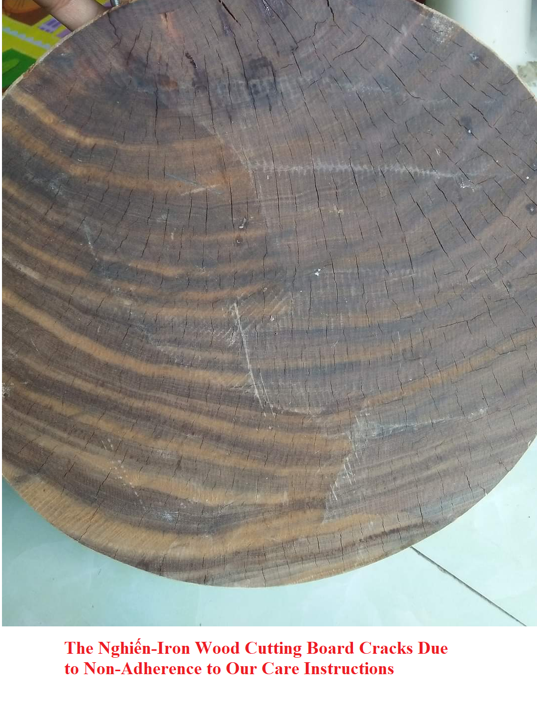 Handcrafted 34x5cm Excentrodendron Tonkinense (Nghiến-IronWood) Cutting Board Authentic, No Sawdust for slicing, chopping chicken, duck, and bones