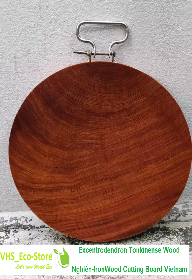 Handcrafted 34x5cm Excentrodendron Tonkinense (Nghiến-IronWood) Cutting Board Authentic, No Sawdust for slicing, chopping chicken, duck, and bones