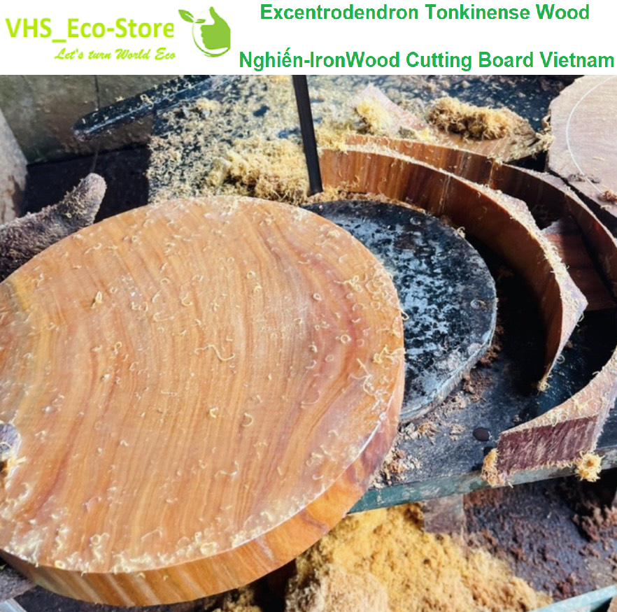 Handcrafted 34x5cm Excentrodendron Tonkinense (Nghiến-IronWood) Cutting Board Authentic, No Sawdust for slicing, chopping chicken, duck, and bones