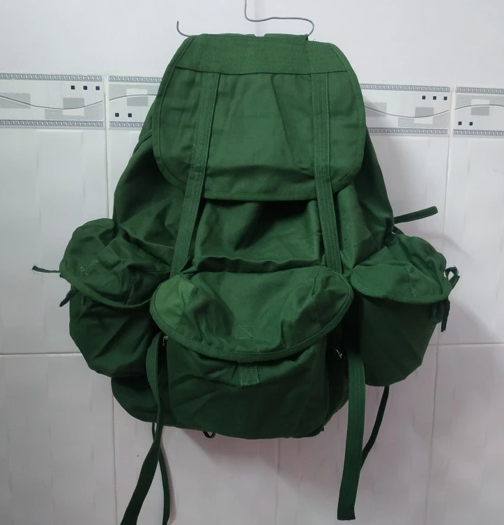 Vietcong Vintage Military Backpack: Durable Canvas Rucksack for Hiking and Traveling Outdoor Activities, Frog Bag
