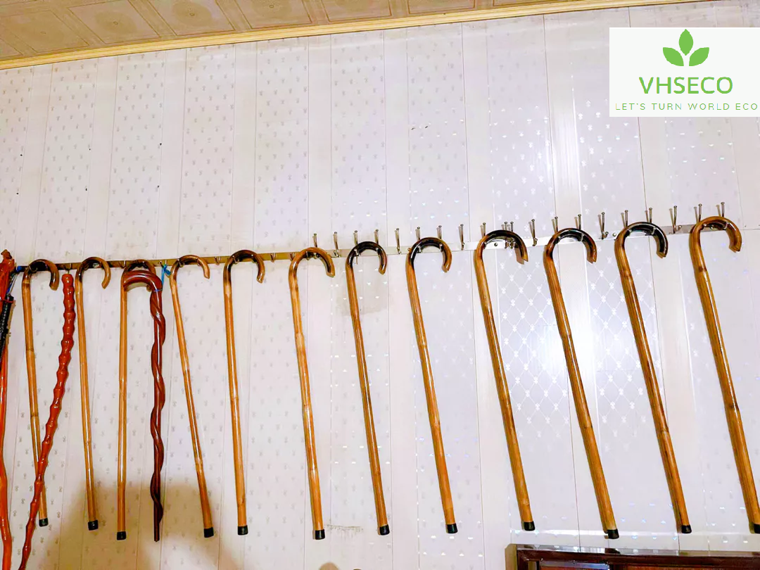 Men's and Women's Natural Rattan Folding Walking Stick, Lightweight, Handmade in Vietnam