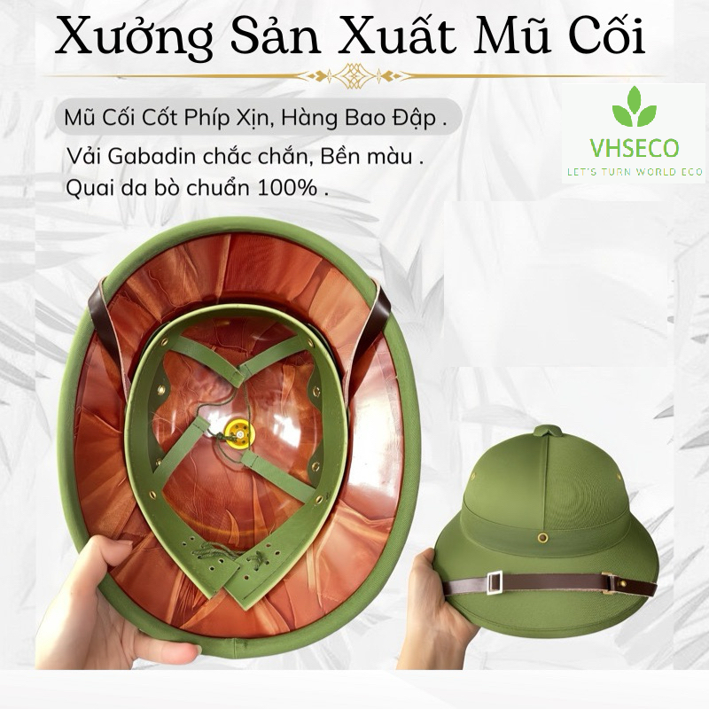 VIETCONG VC PITH HELMET HAT GREEN Quality and Handmade Army Surplus NVA