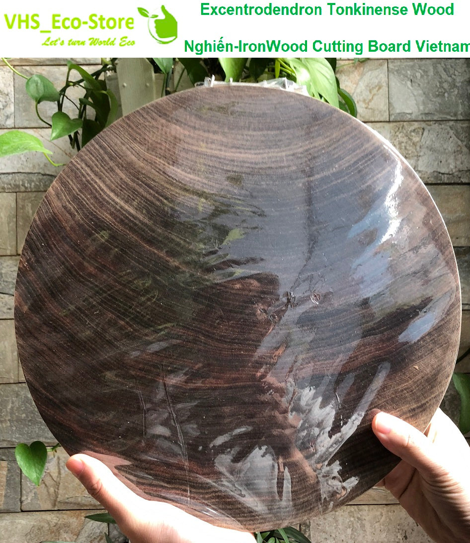 Handcrafted 34x5cm Excentrodendron Tonkinense (Nghiến-IronWood) Cutting Board Authentic, No Sawdust for slicing, chopping chicken, duck, and bones
