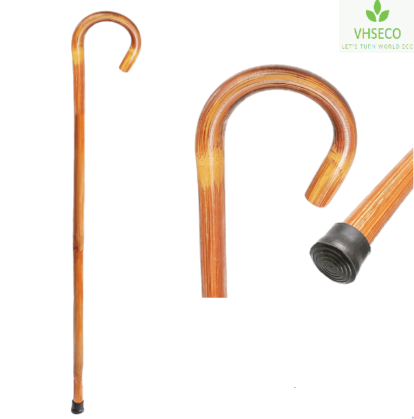 Men's and Women's Natural Rattan Folding Walking Stick, Lightweight, Handmade in Vietnam