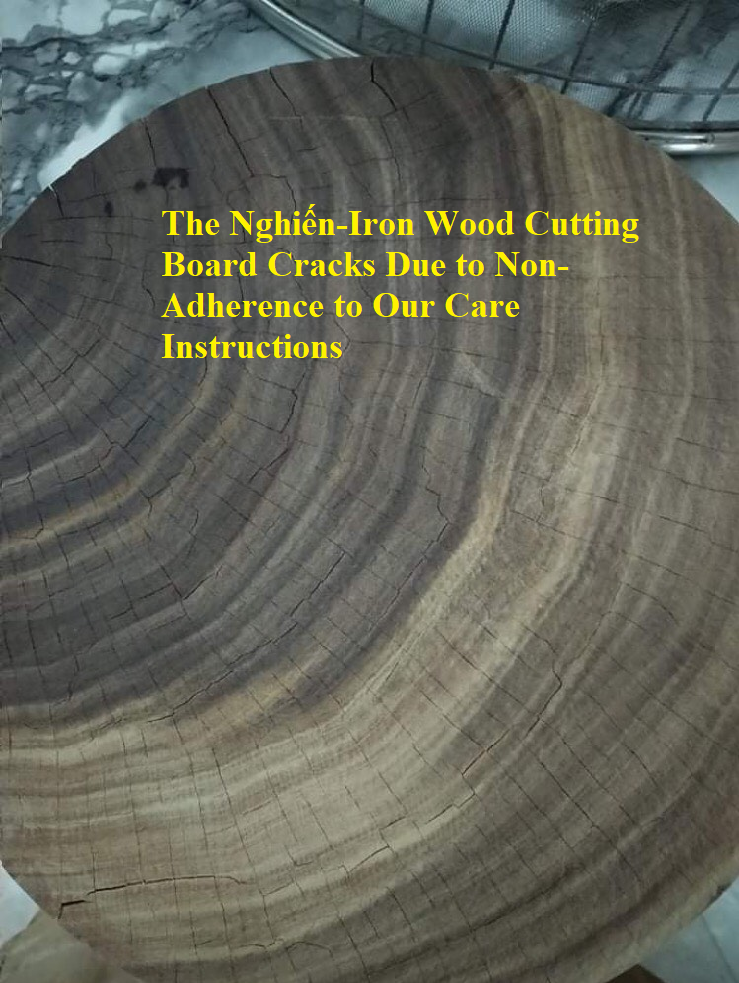 Handcrafted 34x5cm Excentrodendron Tonkinense  (Nghiến-IronWood) Cutting Board Authentic, No Sawdust for slicing, chopping chicken, duck, and bones