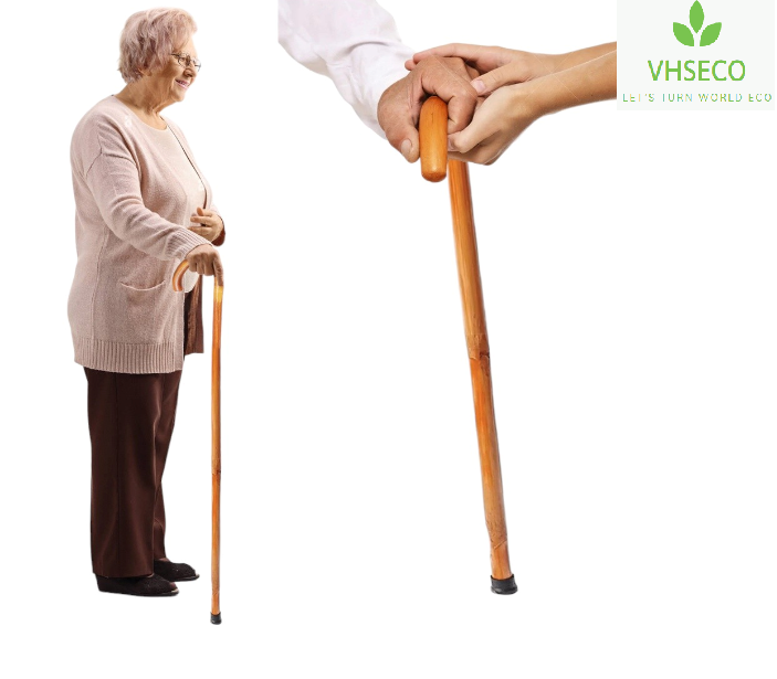Men's and Women's Natural Rattan Folding Walking Stick, Lightweight, Handmade in Vietnam