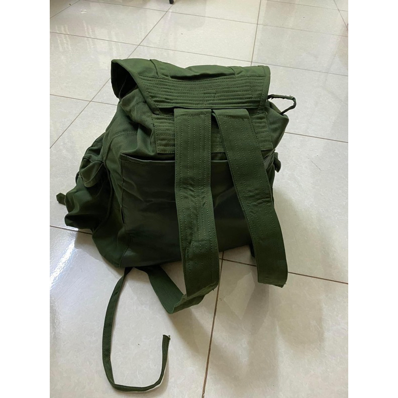 Vietcong Vintage Military Backpack: Durable Canvas Rucksack for Hiking and Traveling Outdoor Activities, Frog Bag