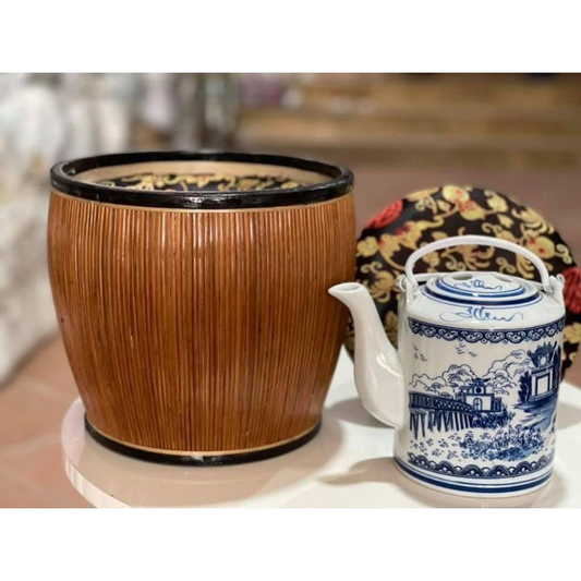 Handcrafted Warm Infusion Basket 1.5L Bat Trang Green Tea And  Free  Pot Ceramic