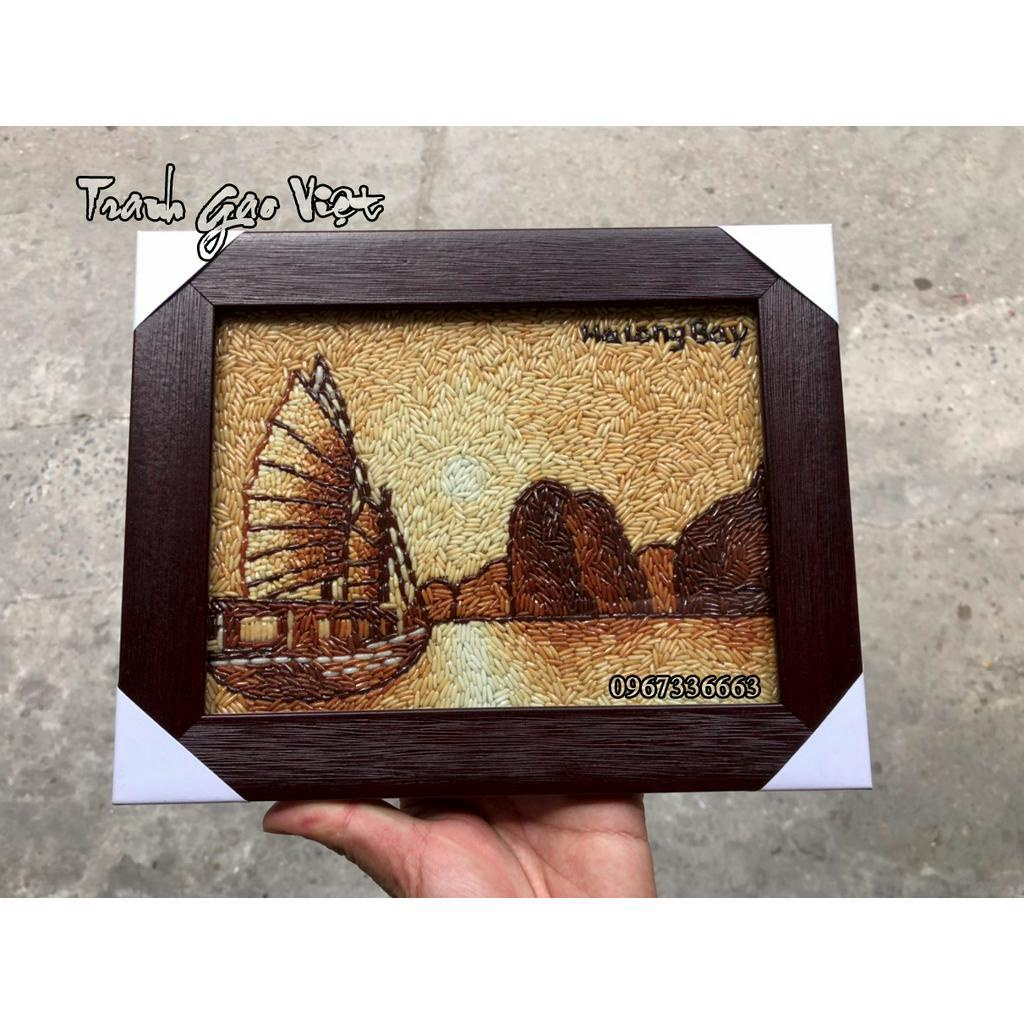 Vintage Handmade Unique Rice Painting Authentic Vietnamese Art