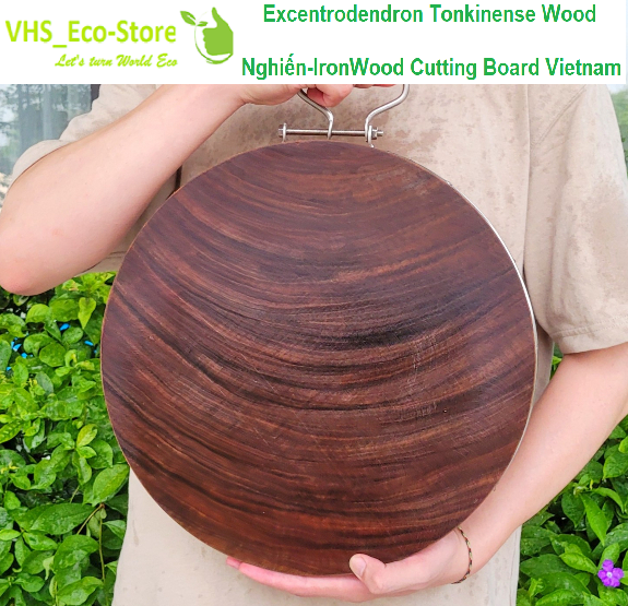 Handcrafted 34x5cm Excentrodendron Tonkinense  (Nghiến-IronWood) Cutting Board Authentic, No Sawdust for slicing, chopping chicken, duck, and bones