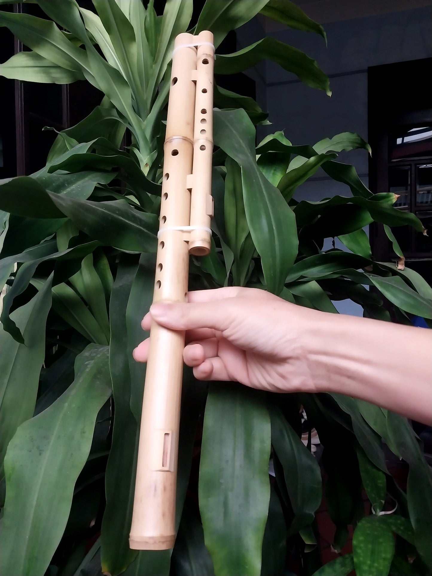 Double Cat Flute Sao Meo H'Mong Vietnamese Handmade Bamboo Musical Instrument